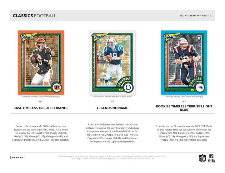 2022 Panini Classics Football H2 Box