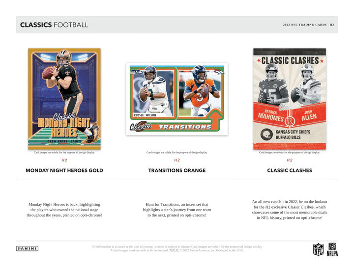 2022 Panini Classics Football H2 Box