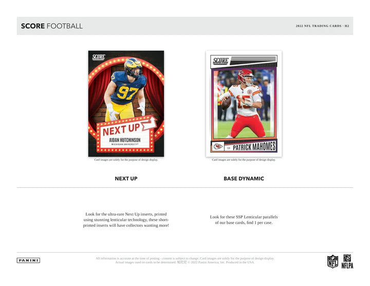 2022 Panini Score Football H2 Box