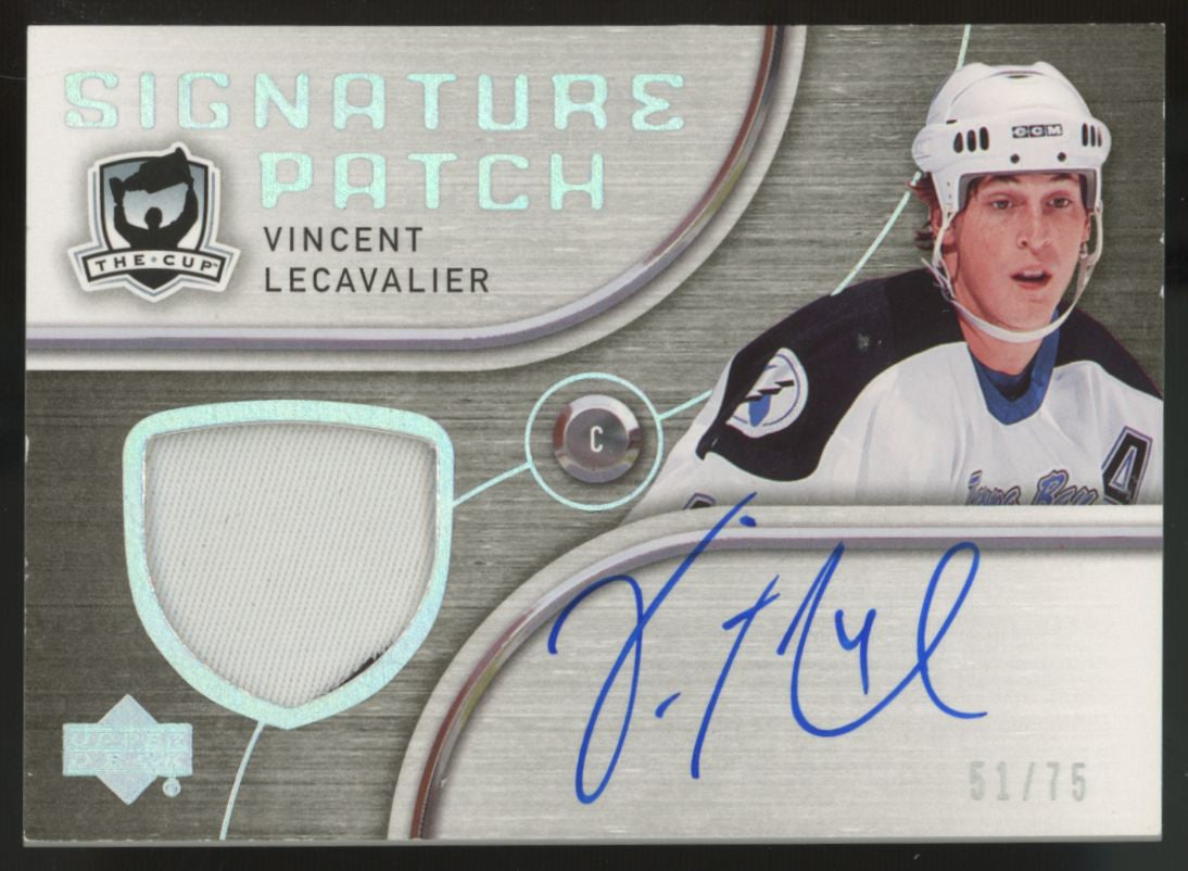 2005-06 Upper Deck The Cup Vincent LeCavalier Patch Auto /75 #SP-VL