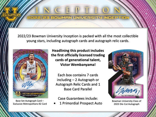 2022/23 Bowman University Inception Multi-Sport Hobby Case (16)