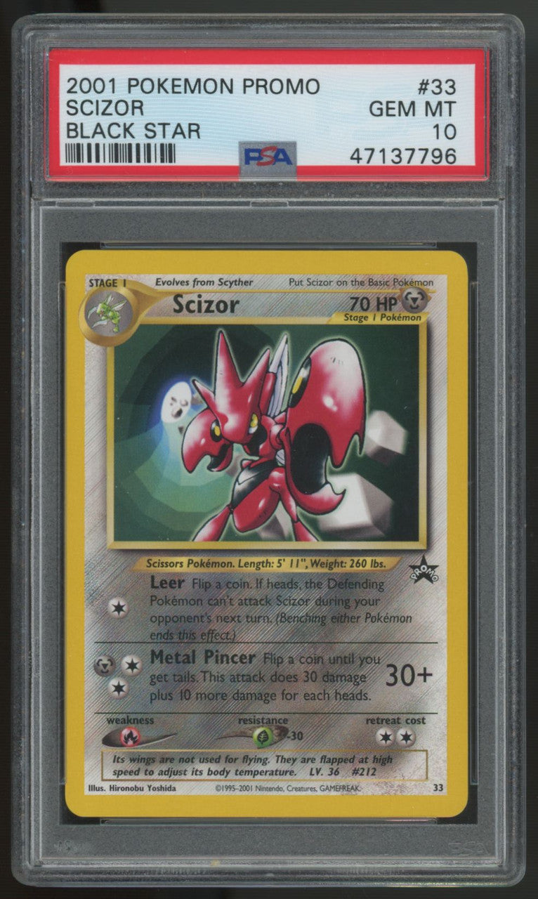 2001 Pokemon Scizor Black Star Promo #33 PSA 10