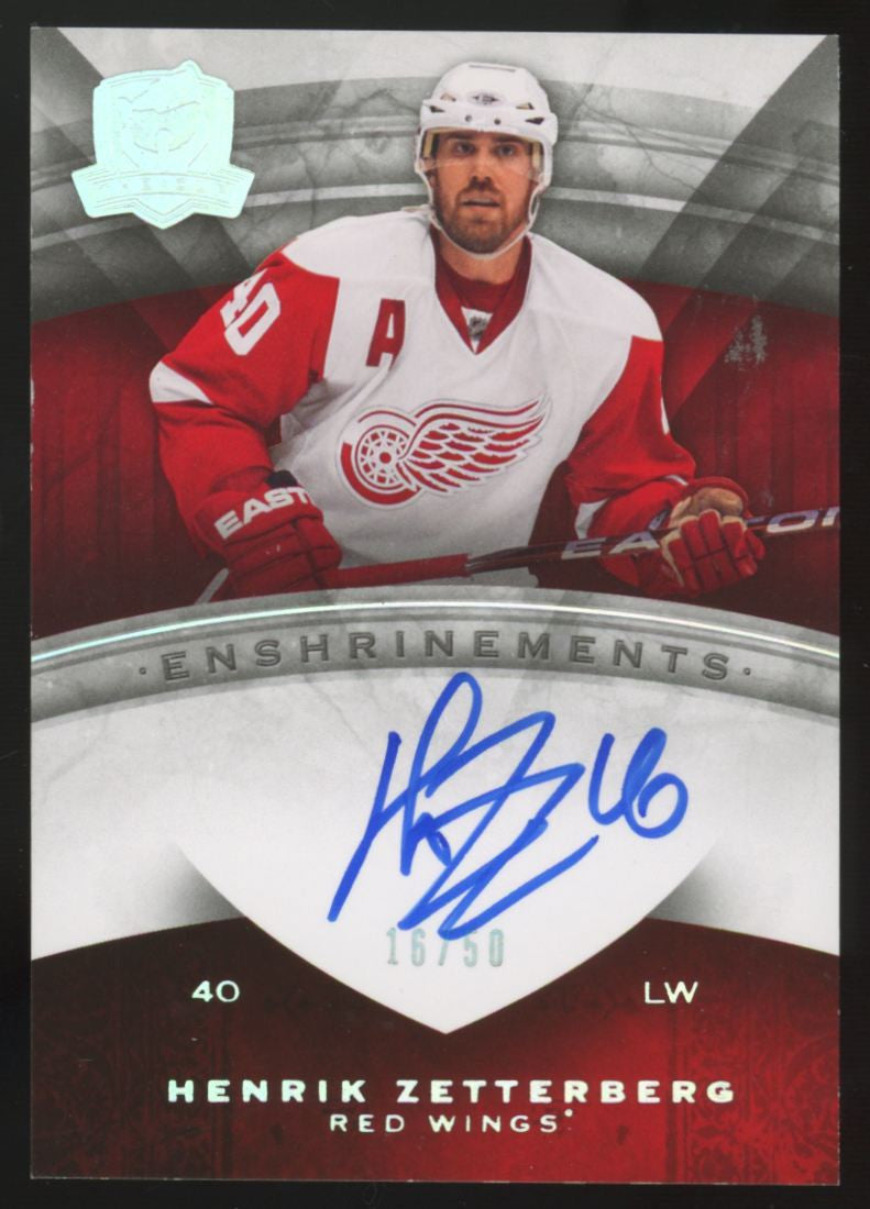 2008-09 Upper Deck The Cup Henrik Zetterberg Enshrinements Auto /50 #CE-HZ