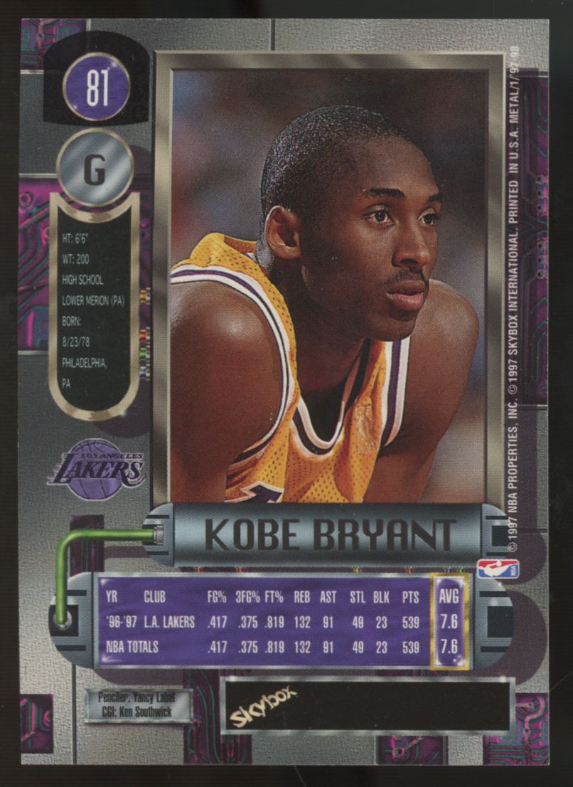 1997-98 SkyBox Metal Universe Kobe Bryant #81 NM-MT