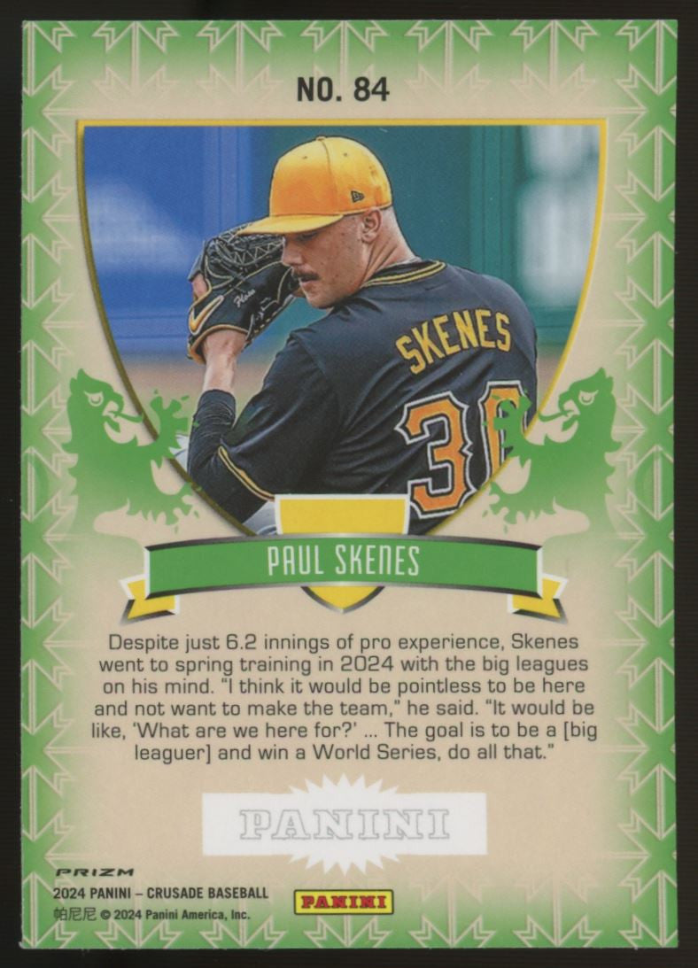 2024 Crusade Paul Skenes RC Blue Prizm #84