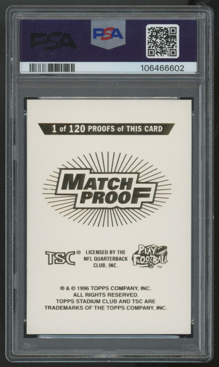 1996 Topps Stadium Club Barry Sanders Match Proof /120 PSA 7