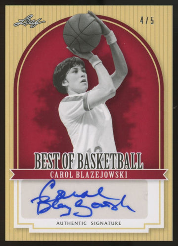 2012 Leaf Carol Blazejowski Best of Basketball Auto /5 #CB1