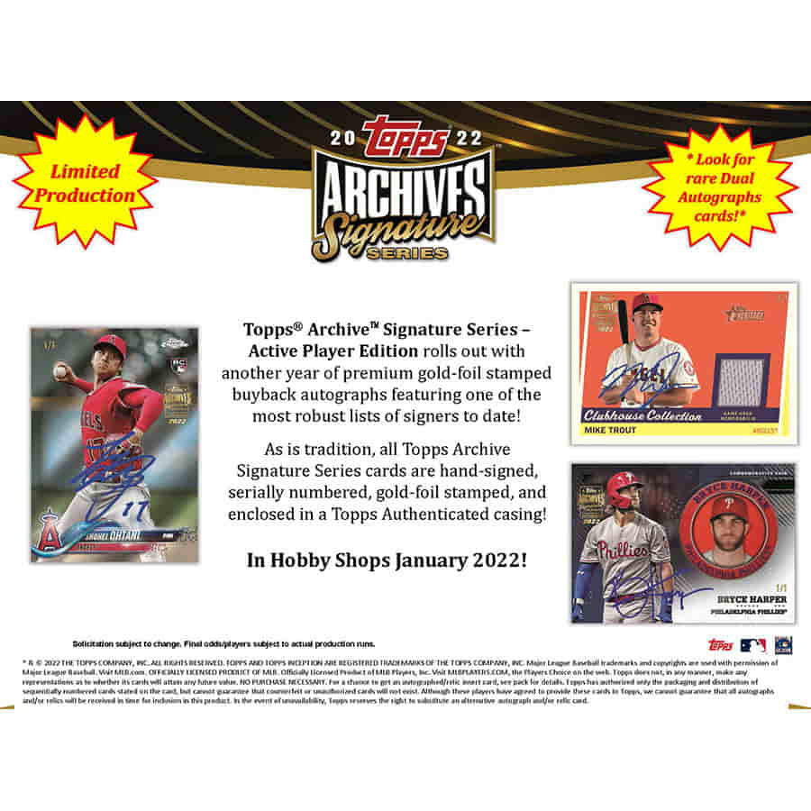 2022 Topps Archives Signature Series (APE) Baseball Hobby Box