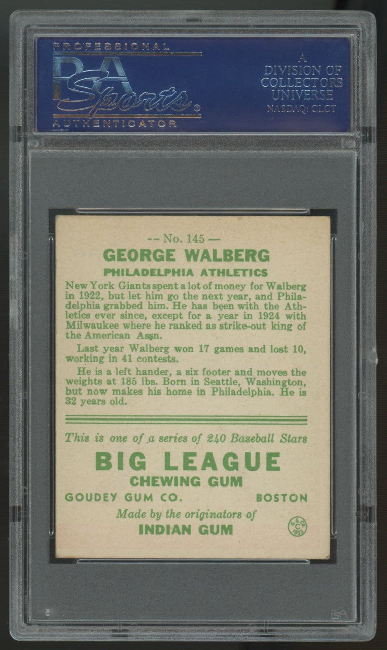 1933 Goudey George Walberg #145 PSA 7 (OC)