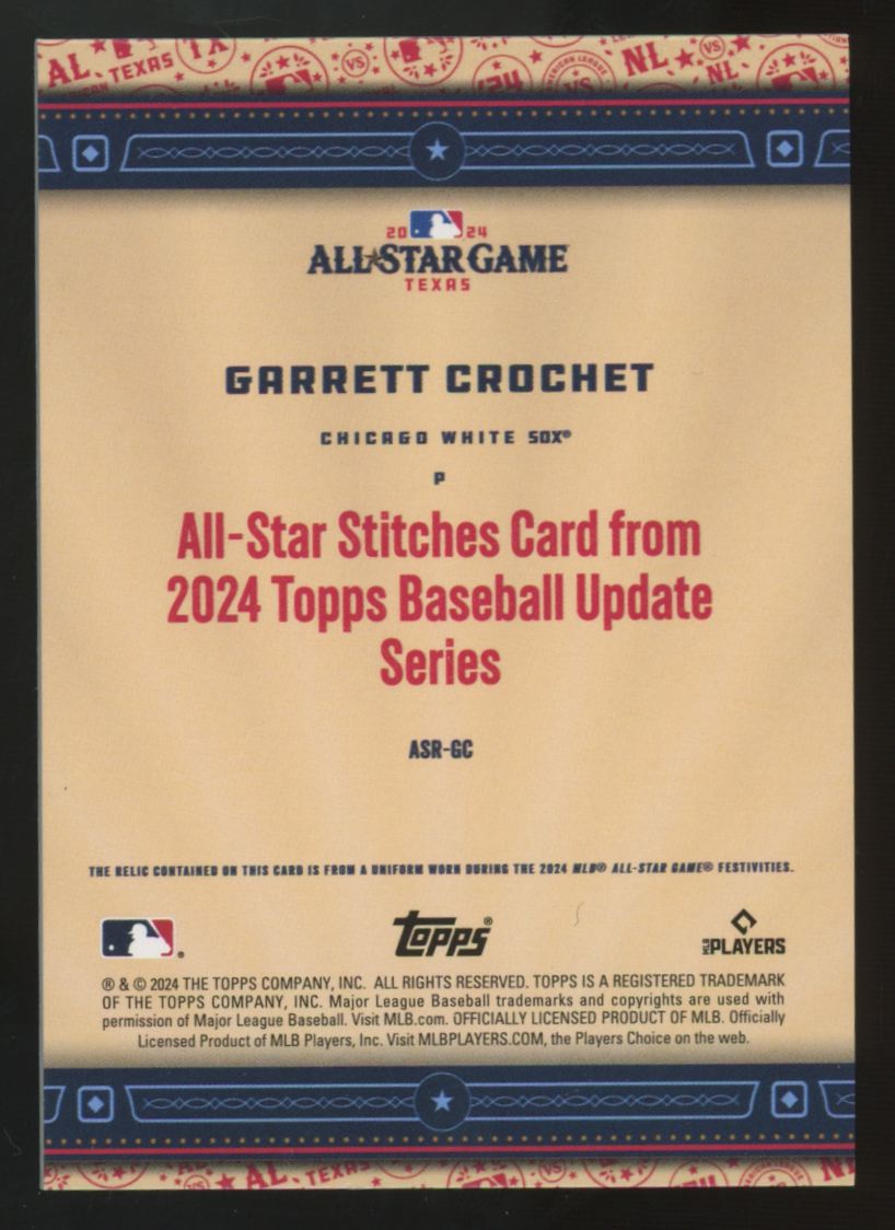 2024 Topps Update Garrett Crochet Red All Star Game Patch /25 #ASR-GC