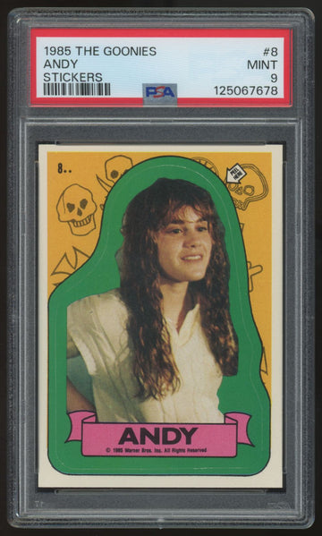 1985 The Goonies Andy Stickers #8 PSA 9