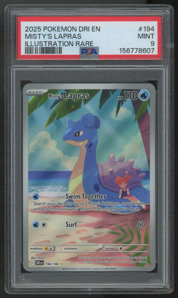 2025 Pokemon Misty's Lapras Destined Rivals Illustration Rare #194 PSA 9 (C)