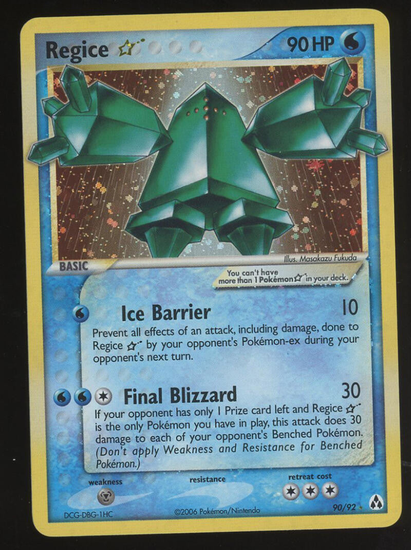 POKEMON TCG 2006 REGICE Gold Star Legend Maker - #90/92 - Near Mint NM Condition