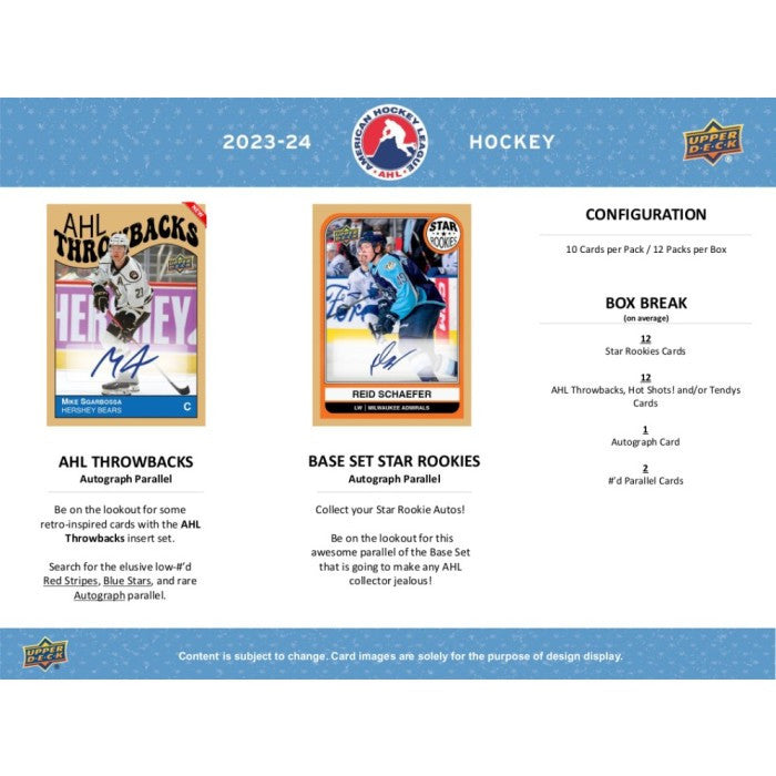2023/24 Upper Deck AHL Hockey Hobby Box