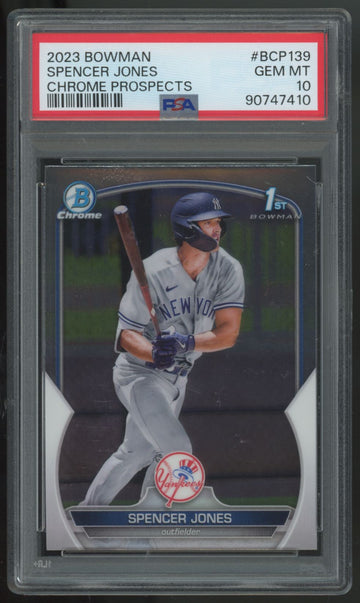 2023 Bowman Spencer Jones 1st Chrome Prospects #BCP-139 PSA 10