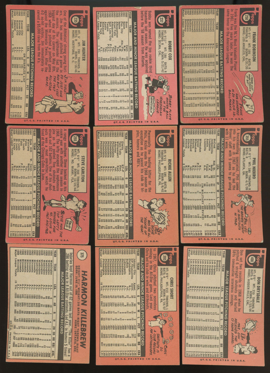 1969 Topps Baseball Near Complete Set (631/664) VG-EX