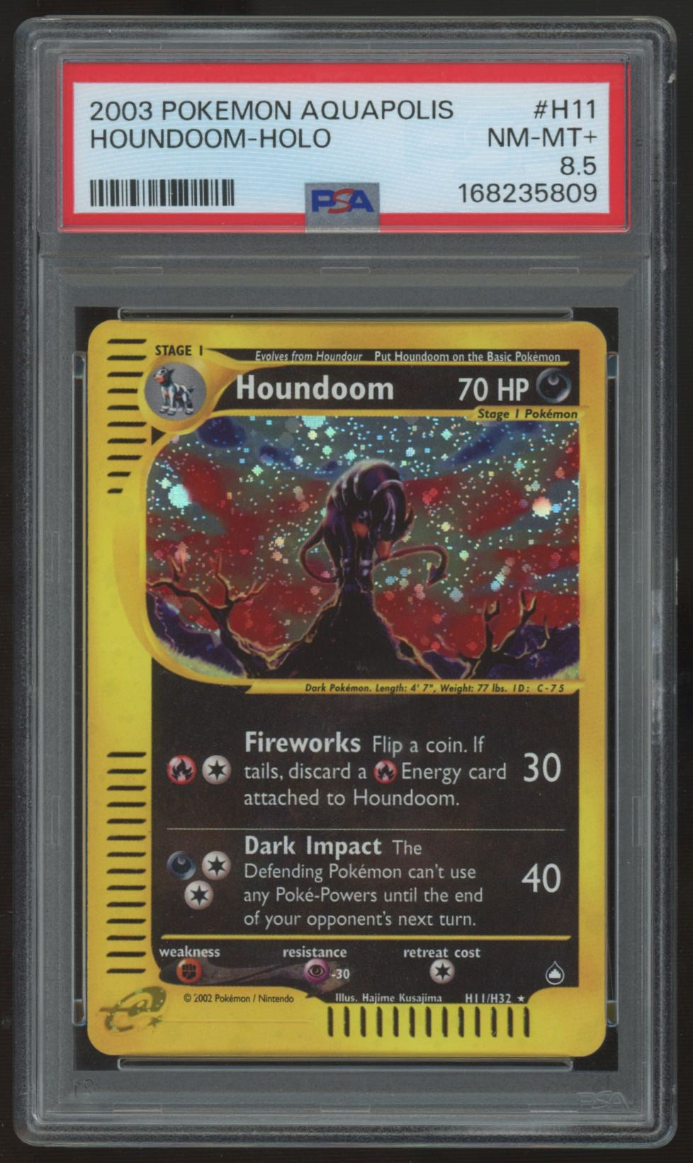 2003 Pokemon Houndoom Aquapolis Holo #H11 PSA 8.5