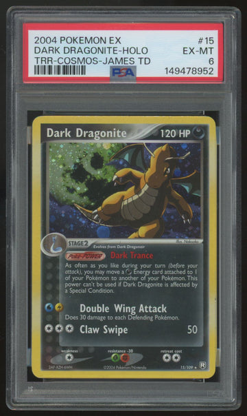 2004 Pokemon Dark Dragonite Team Rocket Returns Holo #15 PSA 6