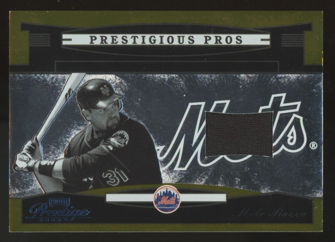 2005 Playoff Prestige Mike Piazza Gold Prestigious Pros Patch /25 #PP-31