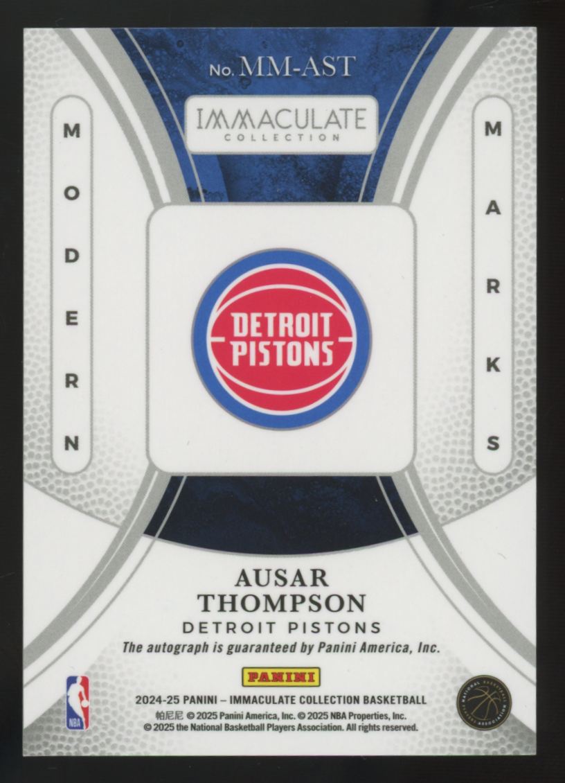 2024-25 Immaculate Collection Ausar Thompson Modern Marks Gold Auto /10 #MM-AST