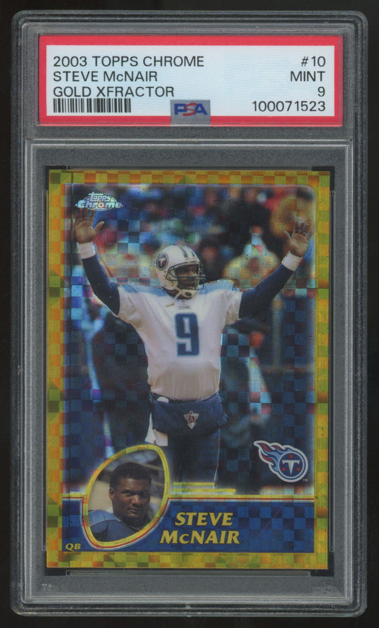 2003 Topps Chrome Steve McNair Gold Xfractor /101 #10 PSA 9