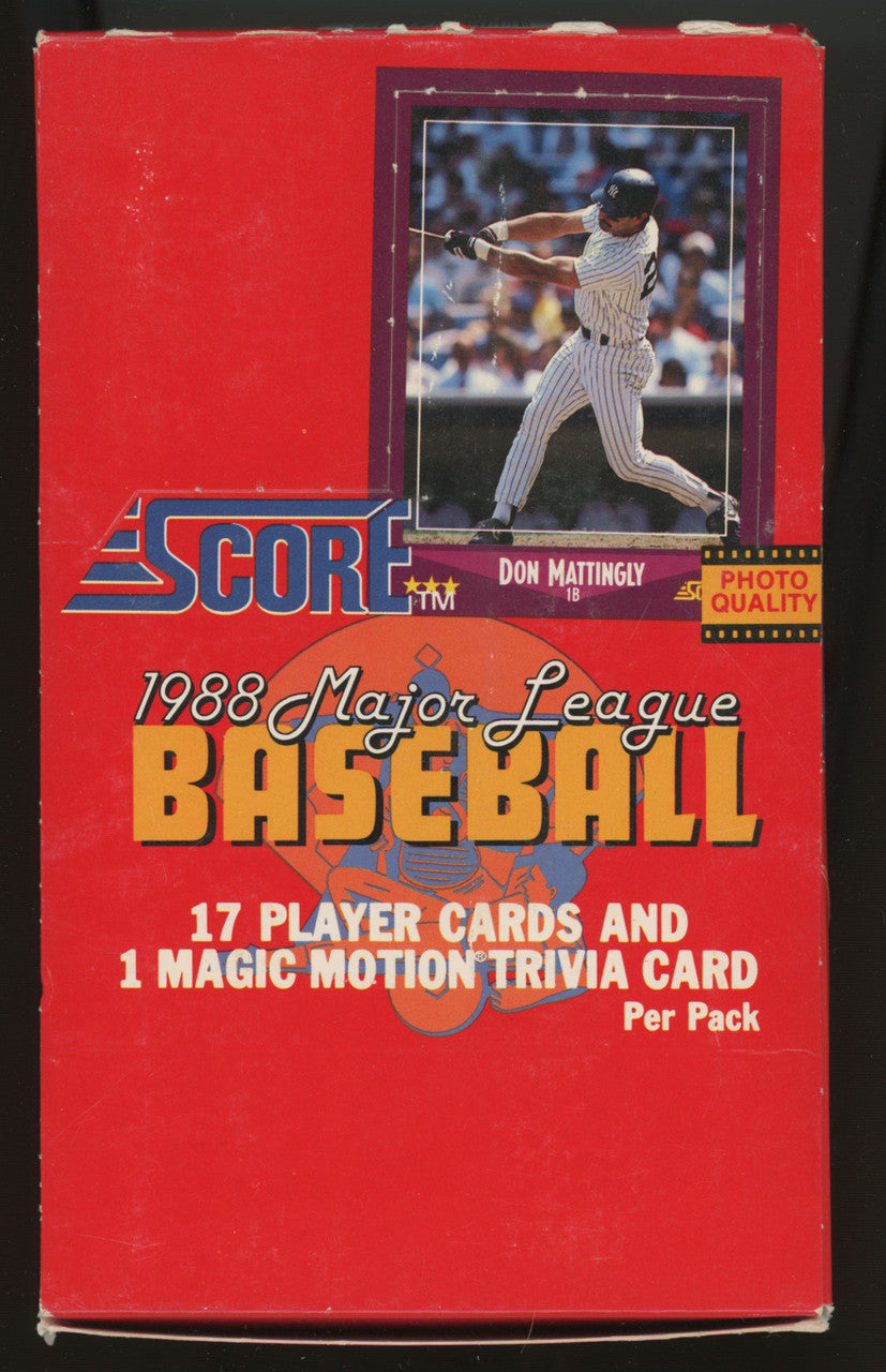 1988 Score Baseball Wax Box 36 Sealed Packs