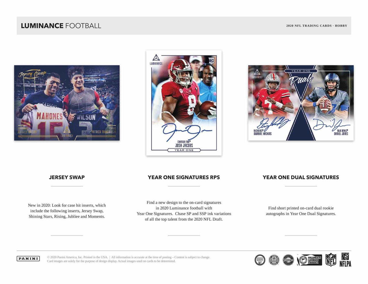 2020 Panini Luminance Football Hobby Box