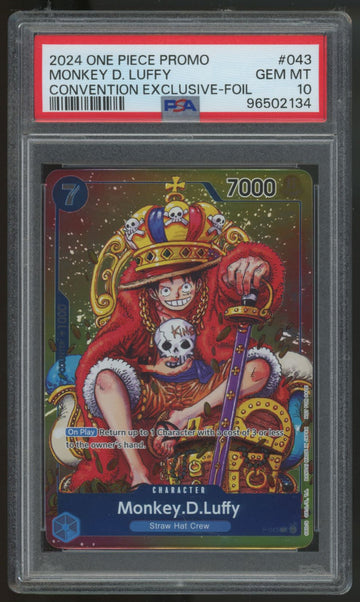 2024 One Piece Monkey D. Luffy Convention Exclusive Foil #043 PSA 10