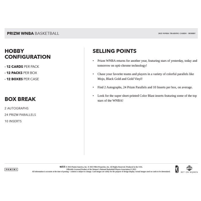 2023 Panini Prizm WNBA Basketball Hobby Box