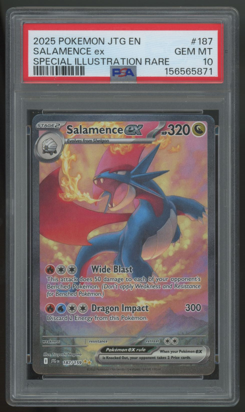 2025 Pokemon Salamence ex Journey Together SIR #187 PSA 10 (B)