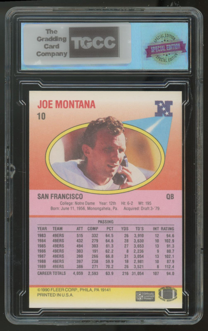 1990 Fleer Joe Montana TD's Error #10 TGCC 10 "A"
