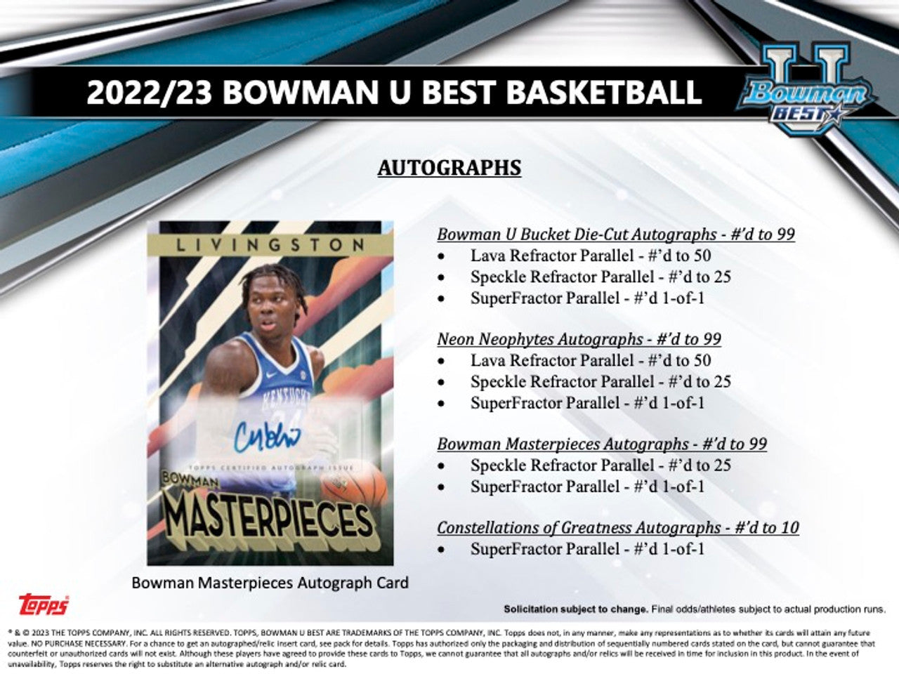 2022/23 Bowman University's Best Basketball Hobby Box