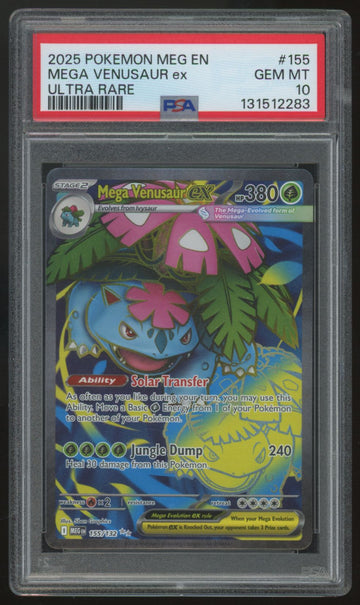 2025 Pokemon Mega Venusaur ex Mega Evolution Ultra Rare #155 PSA 10