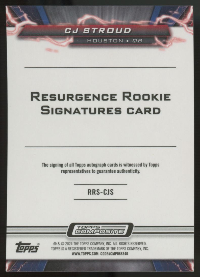 2023 Topps Composite Resurgence CJ Stroud RC Auto Silver Wave /125 #RRS-CJS