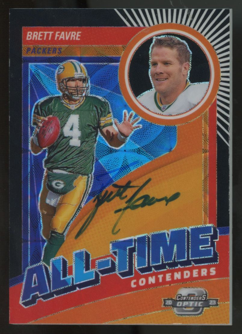 2023 Contenders Optic Brett Favre All-Time Black Scope Prizm Auto /15 #ATC-BF