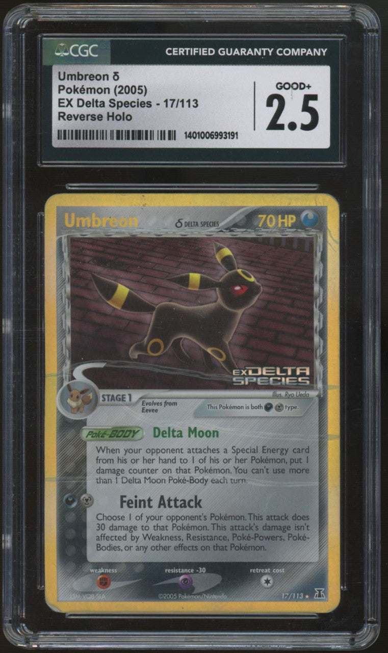 2005 Pokemon Umbreon EX Delta Species Reverse Holo #17 CGC 2.5
