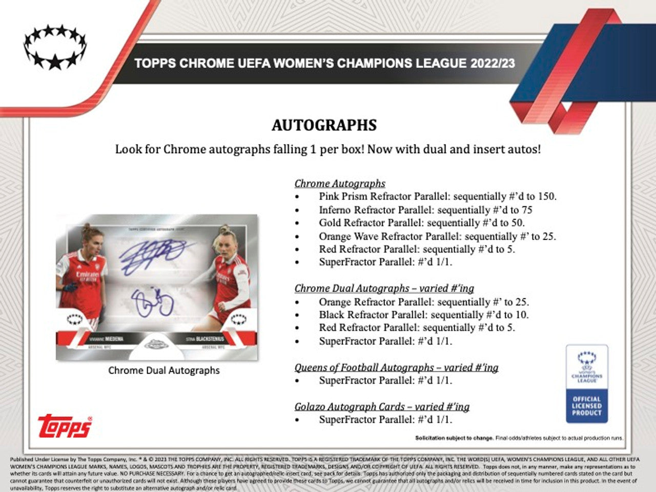 2022-23 Topps Chrome Women's UEFA Soccer Hobby Box