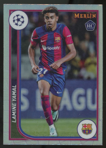 2023-24 Topps Merlin UEFA Club Competitions Lamine Yamal RC Refractor #27