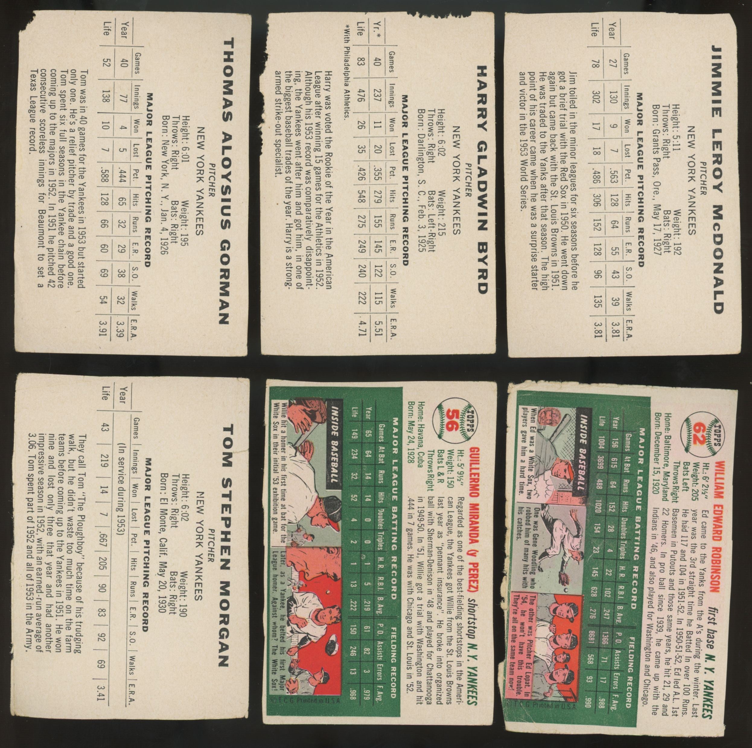 1954 Sports Illustrated Topps Baseball Paper Hand Cut Lot Of 18