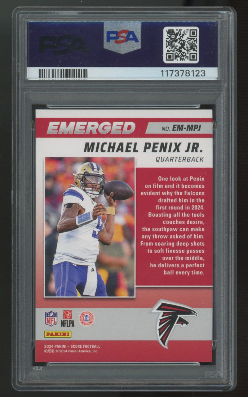 2024 Panini Score Michael Penix Jr. RC Emerged Artist's Proof /35 #EM-MPJ PSA 10