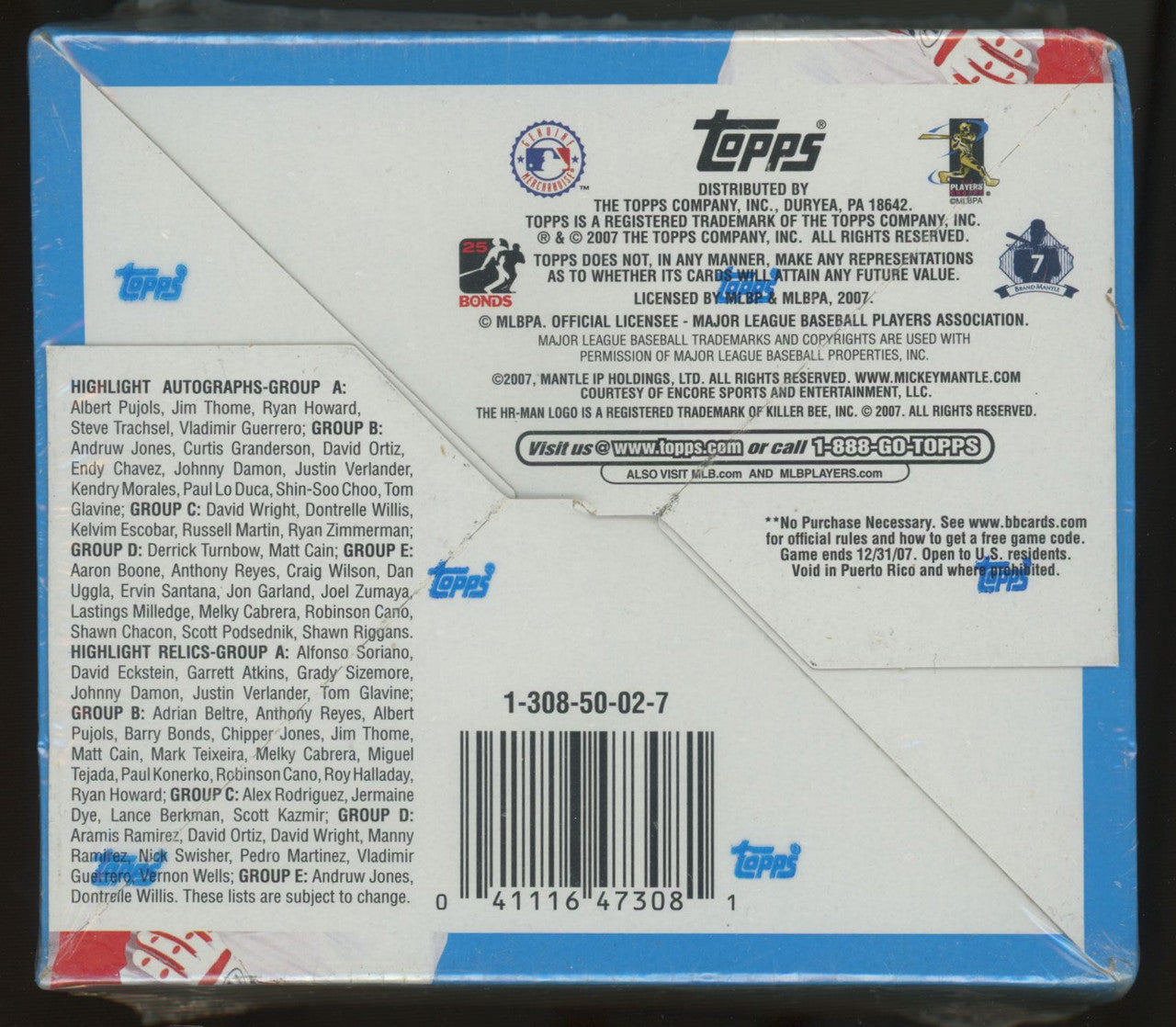 2007 Topps Baseball Series 2 24 Pack Retail Box Factory Sealed