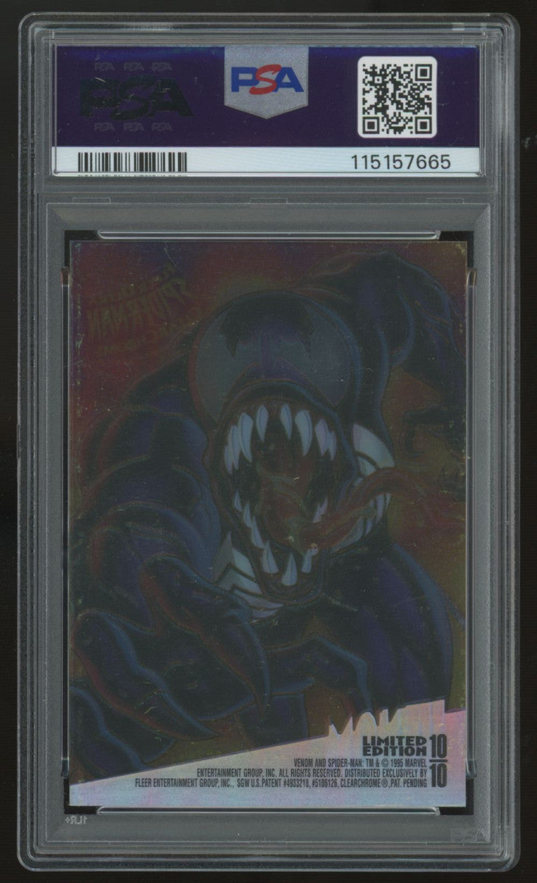 1995 Fleer Ultra Spider-Man Venom ClearChrome #10 PSA 7
