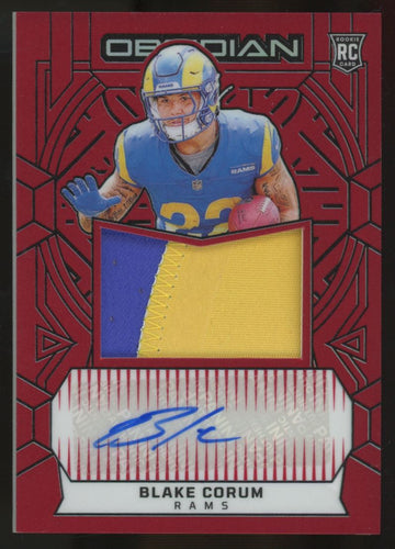 2024 Panini Obsidian Blake Corum RC Jumbo Patch Auto RPA Red /75 #RJJ-BCM