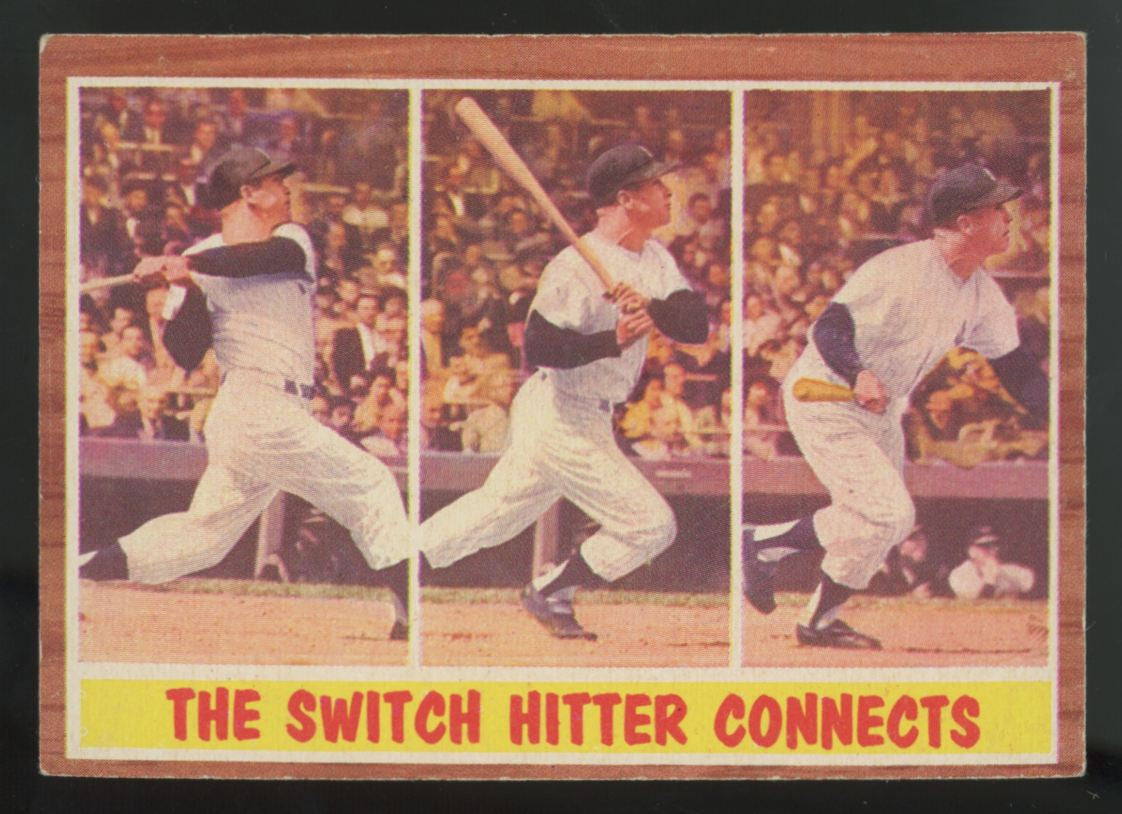 1962 Topps Mickey Mantle Switch Hitter Connects #318 EX