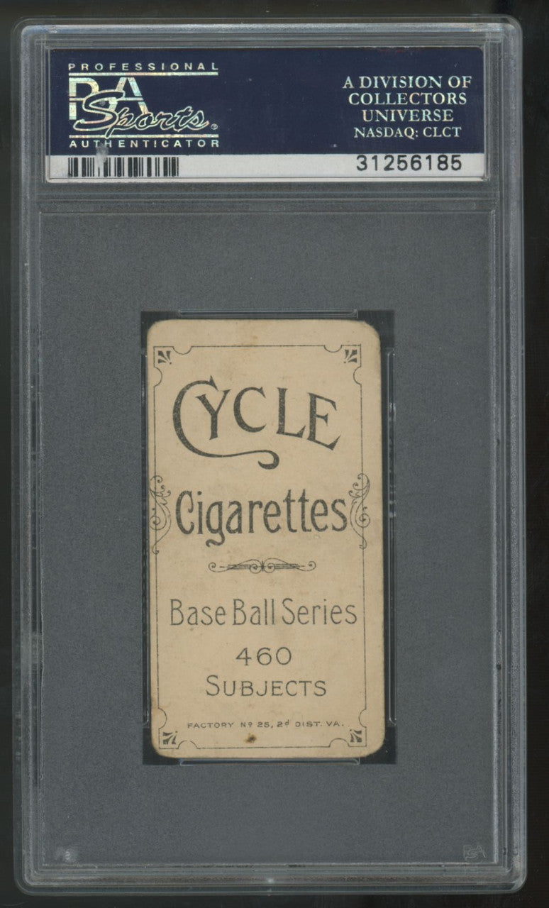 1911 T206 Fred Payne Cycle Cigarettes Back PSA 3