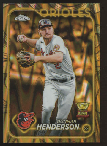 2024 Topps Chrome Gilded Gunnar Henderson Gold Raywave /25 #80