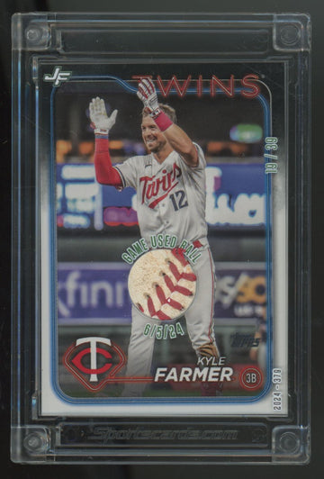 2024 Jersey Fusion Ball Star Kyle Farmer Game-Used Ball Relic /39 #379