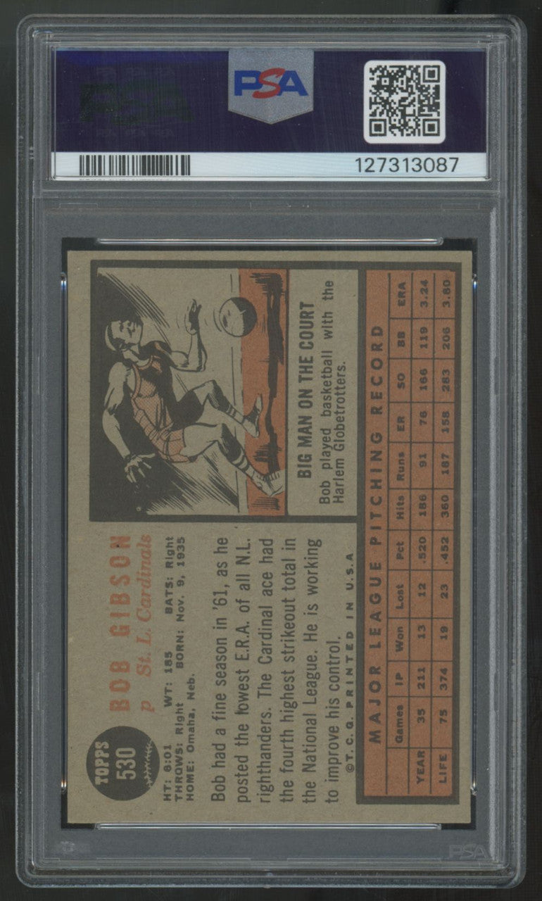 1962 Topps Bob Gibson #530 PSA 4 *087