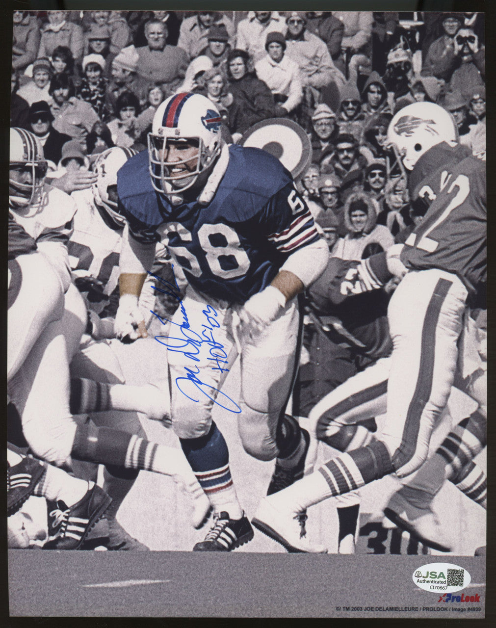 Joe DeLamielleure Signed Autographed 8x10 Photo JSA Cert