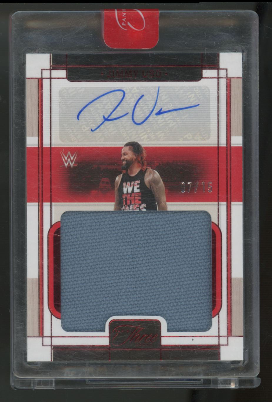 2024 Panini Three Count WWE Jimmy Uso Massive Mat Patch Auto Red /15 #MM-JSU